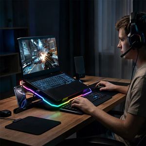 Wozinsky WDCX-A26 NitroCool RGB игровой коврик охлаждения для ноутбука черный