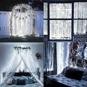 LED užuolaida (100 LED lempučių) 3Mx1M be pakabukų, šaltai balta