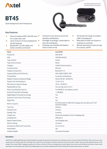 Bluetooth-гарнитура Axtel BT45