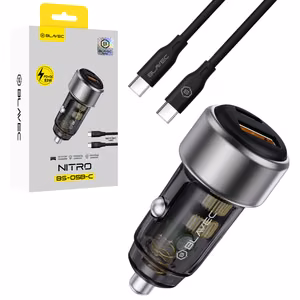 Blavec Car Charger BS-05B-C Nitro USB + USB-C QC 3.0 18W PD 65W with USB-C to USB-C cable (CCBS05BCN-UCB) black