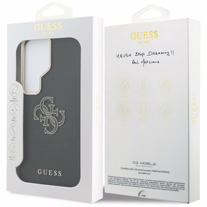 Guess чехол Grained Big 4G Metal Logo для Samsung Galaxy S26 Ultra чёрный
