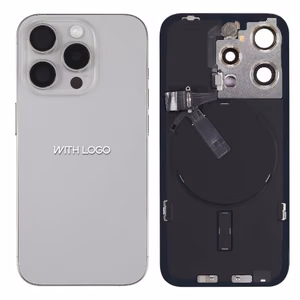 Задняя крышка совместимая с iPhone 15 Pro / натуральный титан / (все части включены) / OEM