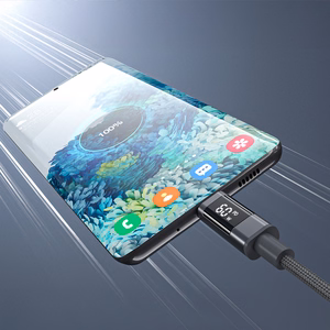 Choetech XCC-1068 PD 60W USB-C — USB-C кабель с дисплеем 1.2 m — чёрный