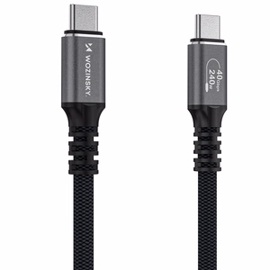 Wozinsky WPS-UY415S Кабель USB-C - USB-C 40Gb/s 240W 1.5m - чёрный