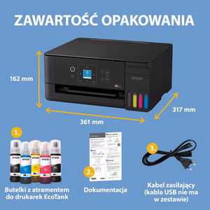Epson EcoTank L3361 – spalvinis rašalinis daugiafunkcis spausdintuvas, A4, Wi-Fi, juodos spalvos