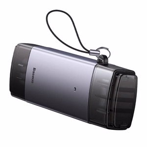 Baseus Lite Series SD/TF atminties kortelių skaitytuvas, USB + USB-C (pilkas)