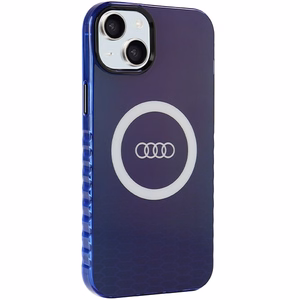 Audi IML Magnetinis dėklas su dideliu logotipu telefonui iPhone 15 Plus/14 Plus - mėlynas