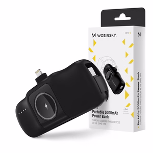 Išorinė baterija POWER BANK Wozinsky (WF16-YLS) lightning + Apple Watch Charger 5000mAh (20W) juoda