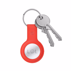 Чехол Crong Silicone для Apple AirTag 1 / 2, с кольцом для ключей, красный