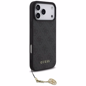 Guess 4G Charms Collection MagSafe dėklas telefonui iPhone 17 Pro Max - juodas