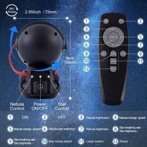 Светодиодный 3D проектор галактики и звёзд Reach Mini Astronaut чёрный