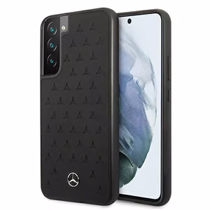 Mercedes Leather Stars Pattern Case for Samsung Galaxy S22+ - Black