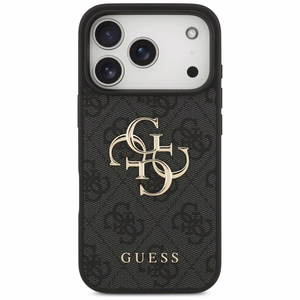 Guess PU 4G Metal Logo case for Apple iPhone 18 Pro, Grey