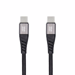 Кабель USB C to USB C Blue Star 3A 60W PD QC4.0 в оплётке 1,2 m TFK-DC-003 чёрный
