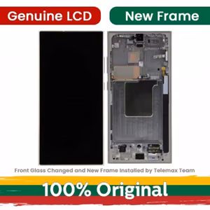 LCD ekranas skirtas Samsung S928 S24 Ultra su rėmeliu / Titanio geltona / (Atnaujintas: Telemax)