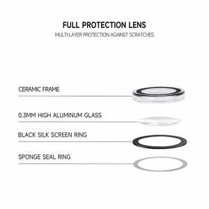Apsauginis stiklas Tel Protect 3D Lens ant kameros Iphone 13/13 Mini juodas (2 lęšiai)