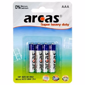 Arcas 10700403 – AAA/R03 Super Heavy Duty baterijos, 4 vnt.