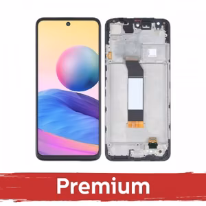 LCD ekranas skirtas Xiaomi Redmi Note 10 5G / Note 10T 5G / Poco M3 Pro 5G juodas su rėmeliu OEM
