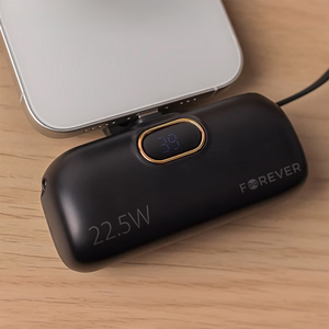"Forever" mini maitinimo bankas MTB-100 22,5W 5000 mAh Žaibas juodas