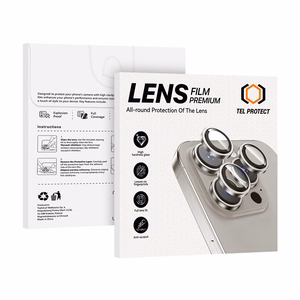 Tempered glass Tel Protect 3D Lens on camera for Iphone 18 Pro/18 Pro Max black (lens 3 pieces)