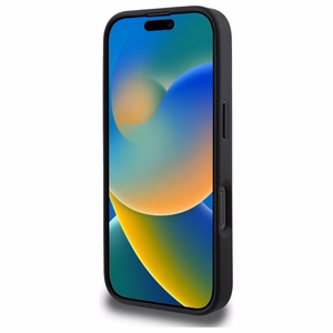 Чехол GUESS для iPhone 16 Pro Max совместимый с MagSafe GUHMP16XG4GFRK (PU 4G Ring Classic Logo) чёрный