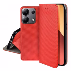 Telefono dėklas Smart Magnet Xiaomi Redmi 13C / Poco C65 / Poco M6 5G raudonas