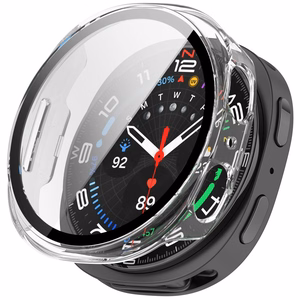 Tech-Protect Defense 2-Pack dėklas, skirtas Samsung Galaxy Watch 44mm – skaidrus ir matinis juodas