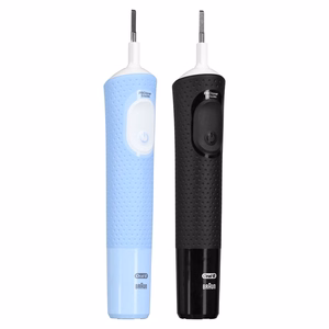 Oral-B Vitality Pro Duo – rechargeable electric toothbrush, 2 brush heads, 3 cleaning modes, black/blue/white