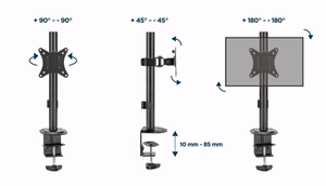 Gembird MA-D1-02 monitoriaus laikiklis arba stovas 81,3 cm (32") Stalas Juoda
