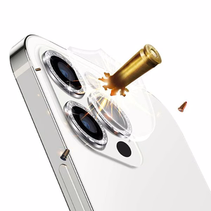 Закалённое стекло Hard Diamond для камеры (объектива) для Iphone 13 Pro/13 Pro Max серебряный (3 шт.)