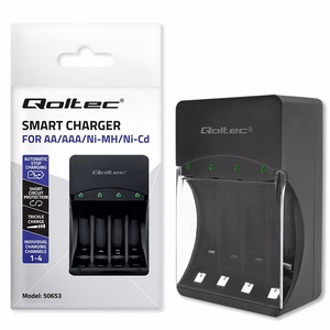 Qoltec 50653 – NiMH R03/AAA ir R6/AA akumuliatorių įkroviklis