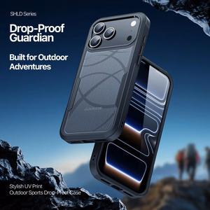 Dėklas Dux Ducis Shld Apple iPhone 17 Pro Max juodas (Contour Pattern)