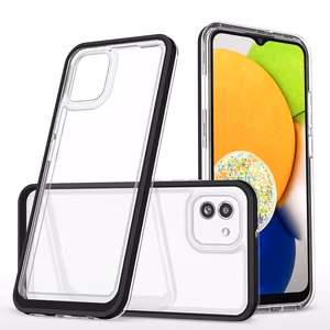 Чехол Clear 3in1 для Samsung Galaxy A03 силиконовый с рамкой чёрный