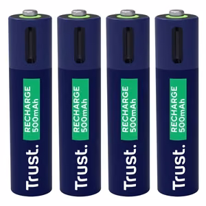 BATTERY RECH. LI-ION AAA/500MAH USB-C 4PACK 25671 TRUST