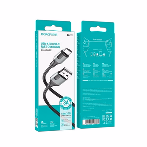 Кабель Borofone BX101 USB-A на USB-C 1.0m чёрный
