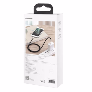 USB кабель для Lightning Baseus Cafule, 2.4A, 1м (чёрный)