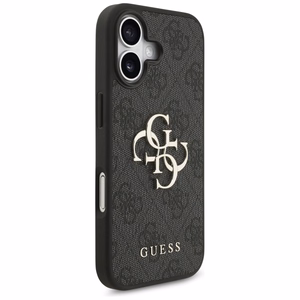 Dėklas Guess PU 4G Metal Logo Apple iPhone 17 pilkas