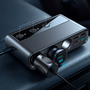 Įkroviklis automobilinis Joyroom (JR-CL06) 9in1 (5xUSB; 1xUSB-C; 154W) juodas