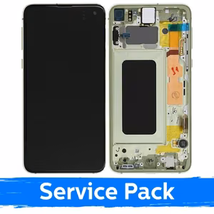 LCD Display Compatible With Samsung G970 S10e with Frame Yellow (Service Pack)