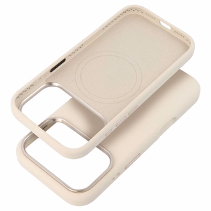 Dėklas skirtas iPhone 15 PRO Forcell F-Protect Frame Premium suderinamas su Magsafe senovinė balta