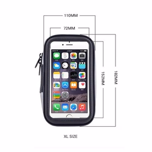 Dviračio telefono laikiklis vandeniui atsparus, universalus laikiklis dviračiams ir motociklams XL dydžio (maks. telefono dydis: 165 mm x 80 mm) - juodas (be vairo tvirtinimo)