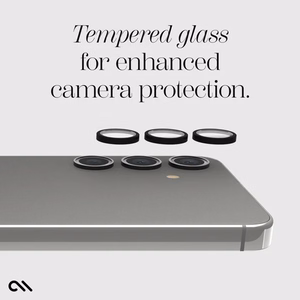 Case-Mate Aluminum Ring Lens Protector apsauginis kameros lęšių stiklas, skirtas Samsung Galaxy S24, juodas