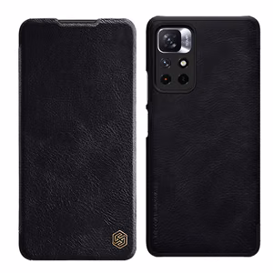 Nillkin Qin dėklas atverčiamas dėklas Xiaomi Redmi Note 11T 5G / 11S 5G / 11 5G (Kinija) / Poco M4 Pro 5G - juodas