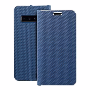 Flip case for Samsung S10 Luna Book Carbon blue