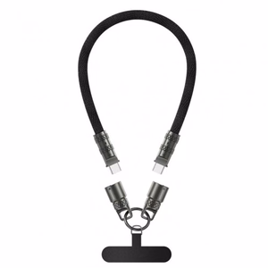 Кабель USB Essager "Rope" синий/красный 60W "Type-C / Type-C" 30cm