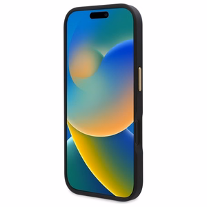 Guess 4G logotipo plokštelės Magnetinis iPhone 16 dėklas – juodas