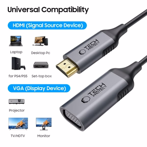 Tech-Protect UltraBoost HDMI / VGA FULL HD 60 Hz adapteris - juodas