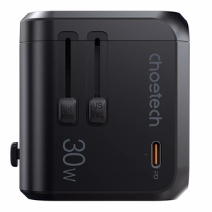 Universalus kelioninis įkroviklis Choetech PD5008 30W USB-C/3xUSB-A juodas