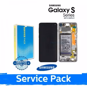 LCD Display Compatible With Samsung G973 S10 With Frame / Prism Black / (Service Pack) + INCLUDING BATTERY
