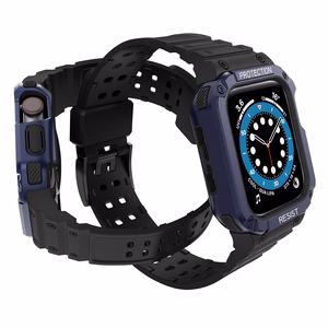 Protect Strap Band for Apple Watch 38/40/41mm Armored Case Strap - Black, Blue
